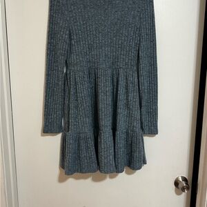 Cozy Blue Gray Knit Women’s Dress
